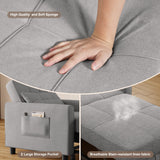 Convertible Sleeper Chair, Aiho 3-in-1 Convertible Sofa Bed Recliner Chair with Pull Out Couch - Light Gray