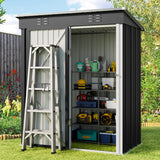 5'x 3'Outdoor Storage Shed with Lockable Door for Backyard Patio Lawn - Dark Gray