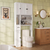 Over the Toilet Storage Cabinet , Aiho 70.3" H Bathroom Storage Cabinet Above Toilet with Adjustable Shelves & 5 Doors, Perfect for Bathroom, Laundry, White