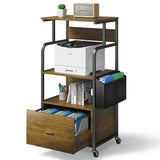 3 Tier Home Office Storage Stand with Drawer - Retro