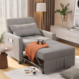 Convertible Sleeper Chair, Aiho 3-in-1 Convertible Sofa Bed Recliner Chair with Pull Out Couch - Light Gray