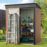5'x 3'Outdoor Storage Shed with Lockable Door for Backyard Patio Lawn - Light Brown