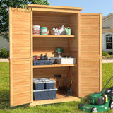 Aiho Outdoor Storage Shed, Wooden Tool Shed, Deck Cabinet for Outside Patio Lawn,Natural