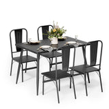 30" Dining Table Set for 4 with 4 Chairs for Home - Black