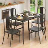 30" Dining Table Set for 4 with 4 Chairs for Home - Black