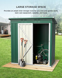 5' x 3' Outdoor Storage Shed with Single Lockable Door - Green