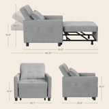 Convertible Sleeper Chair, Aiho 3-in-1 Convertible Sofa Bed Recliner Chair with Pull Out Couch - Light Gray