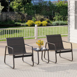 3 piece Patio Furniture Set with Coffee Table for Patio, Garden and Bistro - Black