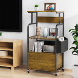 3 Tier Home Office Storage Stand with Drawer - Retro