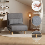 Noelse 3 in 1 Sleeper Chair Bed, Convertible Sofa Bed Futon Sofa Sleeper with Adjustable Backrest for Apartment,Bedroom,Office, Dark Grey