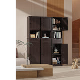 67" H Bathroom Storage Cabinet Organizer with Adjustable Shelves - Dark Brown