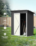 5' x 3' Outdoor Storage Shed with Single Lockable Door - Gray