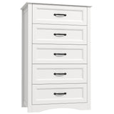 Aiho White 4 Drawer Dresser for Bedroom, Wooden Storage Organizer Cabinet for Living Room, Bedroom - White