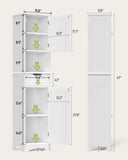 67" H Tall Bathroom Storage Cabinet with 2 Doors and 1 Drawer - White