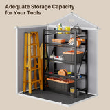 Aiho 6 X 4.4 Ft Outdoor Storage Shed, All Weather Resin Shed with Lockable Doors and Heavy Duty Floors, Perfect for Backyard, Garden, Gray