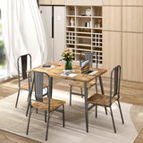 30" Dining Table Set for 4 with 4 Chairs for Home - Retro