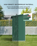 5' x 3' Outdoor Storage Shed with Single Lockable Door - Green