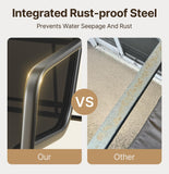 Aiho 3 Pieces Outdoor Patio Furniture Set with Textilene Material, Outdoor Chairs Set of 3 with Tempered Glass Table, Perfect for Garden, Lawn, Patio, Pool, Backyard, Balcony, Porch-Black