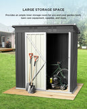 5' x 3' Outdoor Storage Shed with Single Lockable Door - Gray