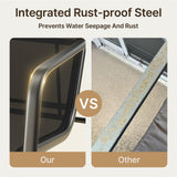 Aiho Outdoor Chairs Set of 4 with Breathable Textilene, Outdoor Patio Furniture Set with Tempered Glass Table, Perfect for Garden, Lawn, Patio, Pool, Backyard, Balcony, Porch-Black