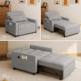 Convertible Sleeper Chair, Aiho 3-in-1 Convertible Sofa Bed Recliner Chair with Pull Out Couch - Light Gray
