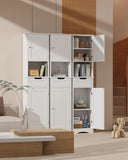 67" H Tall Bathroom Storage Cabinet with 2 Doors and 1 Drawer - White