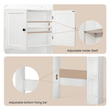 Over the Toilet Storage Cabinet, Aiho 70.3" H Bathroom Storage Cabinet with Adjustable Shelves & 2 Side Hooks, Best Gifts for Bathroom, Small Spaces, White