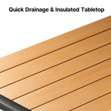 Aiho Outdoor Patio Furniture Set with Weather-Resistant Table, 4 Piece Patio Furniture with Soft Cushion, For Backyard, Poolside, Living Room, Patio, Porch, Garden and Balcony - Gray