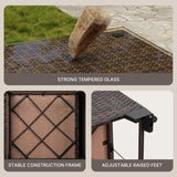 6-Piece Outdoor Patio Furniture Set, Pe Rattan Wicker Patio Sectional Conversation Sofa with Coffee Table for Garden, Backyard, Poolside, Lawn, Porch - Gray