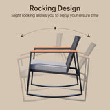 3 Pieces Patio Furniture Set, Aiho Wicker Patio Table and Chairs Set with Coffee Table for Outdoor Garden, Balcony, Poolside, Gray Cushion