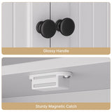 Over the Toilet Storage Cabinet , Aiho 70.3" H Bathroom Storage Cabinet Above Toilet with Adjustable Shelves & 5 Doors, Perfect for Bathroom, Laundry, White