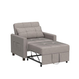 Convertible Sleeper Chair, Aiho 3-in-1 Convertible Sofa Bed Recliner Chair with Pull Out Couch - Light Gray