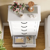 Aiho White 4 Drawer Dresser for Bedroom, Wooden Storage Organizer Cabinet for Living Room, Bedroom - White