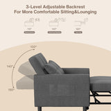 Aiho 3-in-1 Couch with Pull out Bed, Adjustable Backrest Sleeper Sofa Bed with Side Pockets for Living Room, Bedroom, Guest Room, Dark Gray