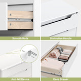 Asofer 32"H 4-Drawer Dresser with Modern Cutout Handles – Stylish Dresser for Bedroom, Living Room，Hallway，White