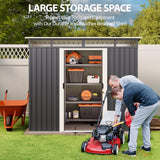 8x6 FT Shed, Lofka Outdoor Metal Storage Shed Clearance with Lockable Sliding Doors | Waterproof | Rust-Resistant , Dark Gray