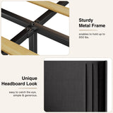 3 Pieces Bedroom Furniture Set, Includes Queen Bed Frame, Nightstands Set of 2 - Black