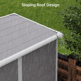 Aiho 5 X 3 Ft Outdoor Storage Shed, Watheproof Metal Garden Shed with Floor & Lockable Door, Perfect for Backyard, Garden, Gray