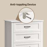 Aiho White 4 Drawer Dresser for Bedroom, Wooden Storage Organizer Cabinet for Living Room, Bedroom - White