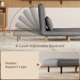 Noelse 3 in 1 Sleeper Chair Bed, Convertible Sofa Bed Futon Sofa Sleeper with Adjustable Backrest for Apartment,Bedroom,Office, Dark Grey