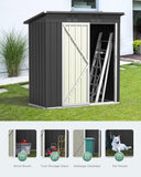 5' x 3' Outdoor Storage Shed with Single Lockable Door - Gray