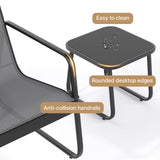 Patio Furniture Set, 3 Piece Patio Bistro Chairs Set with Coffee Table for Patio, Garden and Bistro - Gray