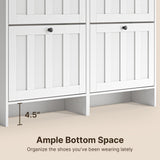 Aiho Shoe Storage Cabinet with 4 Flip Drawers, Narrow Shoe Cabinet with OPen Storage, Entryway Shoe Storage for Foyer, Hallway, Porch, Living Room, Balcony, Bedroom - White