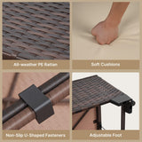 7 Pieces Outdoor Conversation Sectional Set, Patio Rattan Wicker Furniture Set with Pillows and Coffee Table for Garden, Backyard, Poolside, Lawn, Porch - Gray