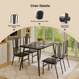 30" Dining Table Set for 4 with 4 Chairs for Home - Black