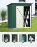 5' x 3' Outdoor Storage Shed with Single Lockable Door - Green