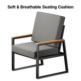 Aiho Outdoor Patio Furniture Set with Weather-Resistant Table, 4 Piece Patio Furniture with Soft Cushion, For Backyard, Poolside, Living Room, Patio, Porch, Garden and Balcony - Gray