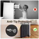 Aiho Shoe Storage Cabinet with 2 Flip Drawers, Narrow Shoe Cabinet with OPen Storage, Entryway Shoe Storage for Foyer, Hallway, Porch, Living Room, Balcony, Bedroom - Black