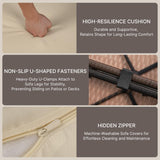 6-Piece Outdoor Patio Furniture Set, Pe Rattan Wicker Patio Sectional Conversation Sofa with Coffee Table for Garden, Backyard, Poolside, Lawn, Porch - Beige