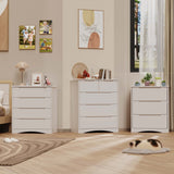 37" H 5 Drawer Dresser with Large Storage Capacity and Embedded Handle - White